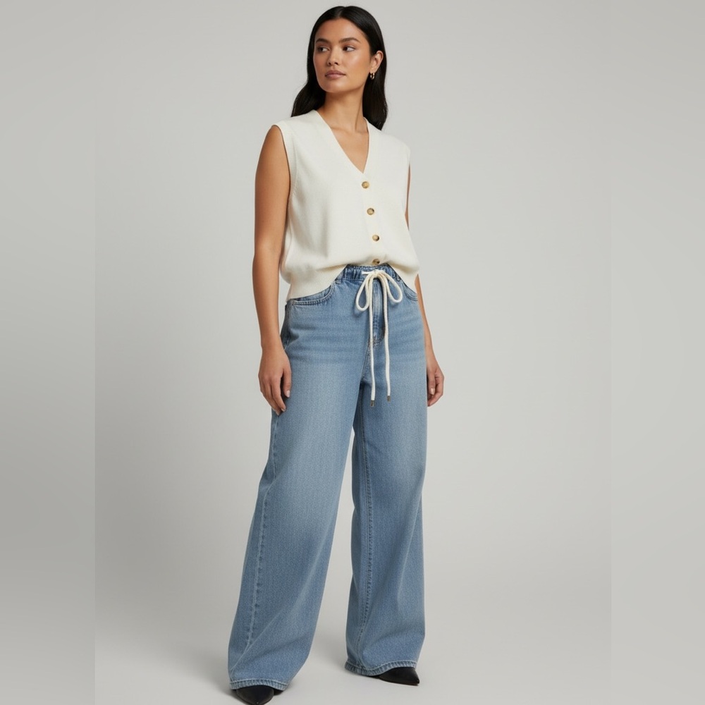 Song Of Style by Aimee Song | 2-Piece Knit Vest & Jeans Set NWT Size XS